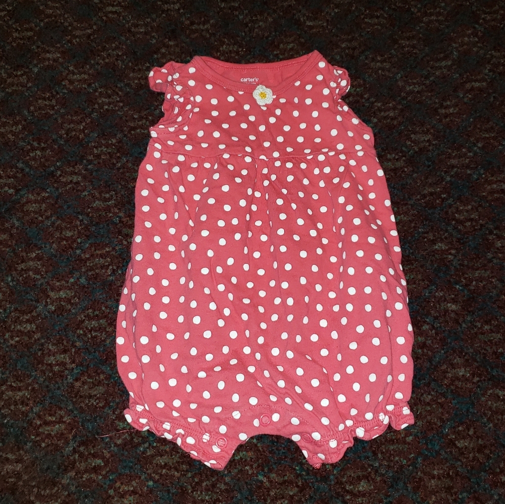 Carter's girls size 9 months polka dot onesie